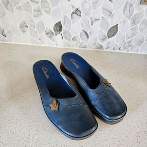 Clark's Blue Slip-On with Flower Accent Size 11